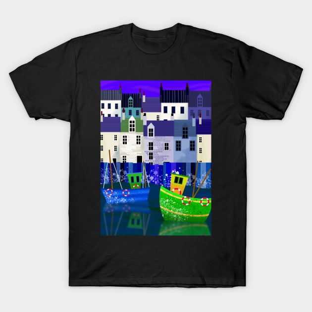 Seaside Town T-Shirt by Scratch